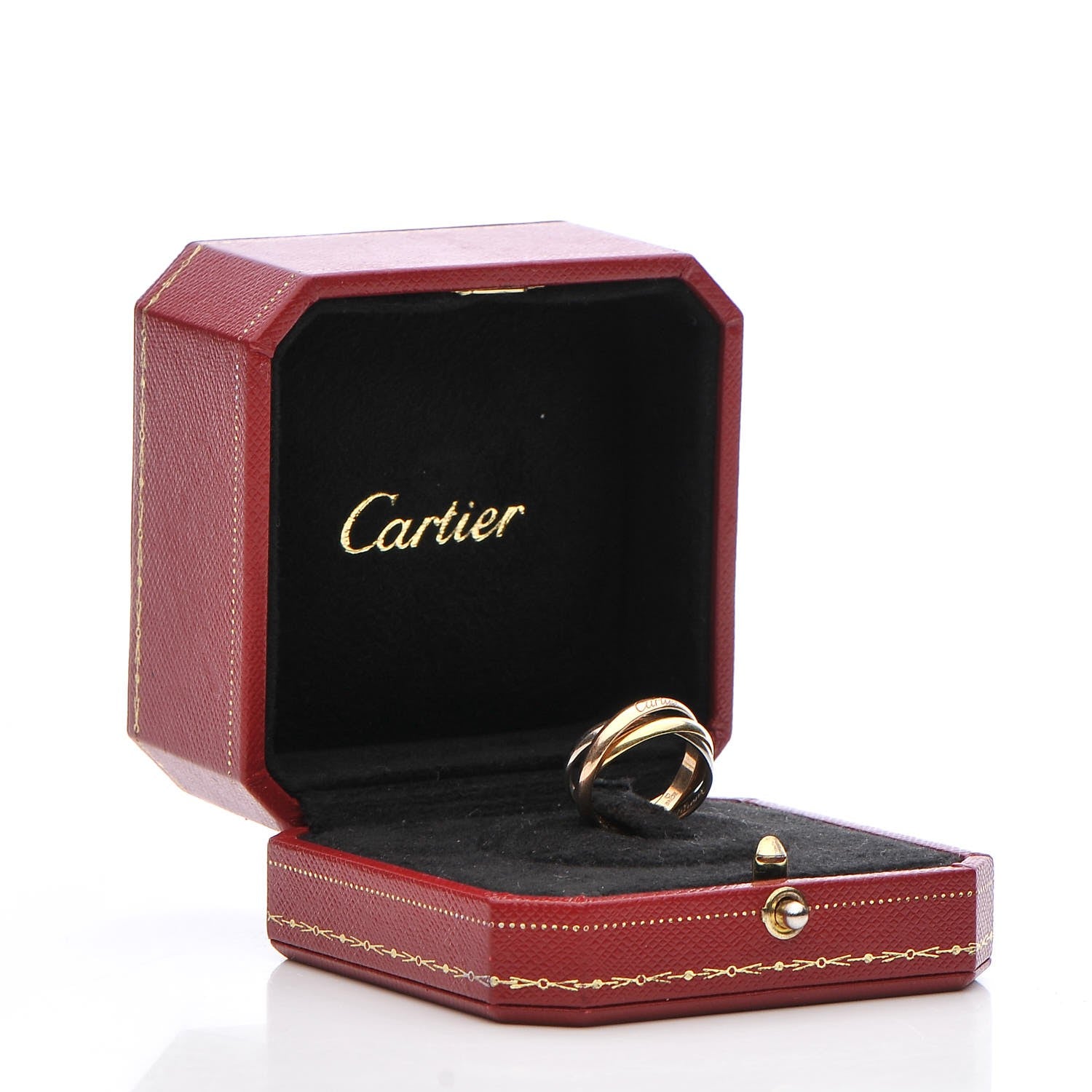 Cartier 18K Pink Yellow White Gold Small Trinity Ring 52 6 10 of 10