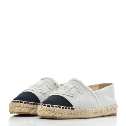 Chanel Linen CC Espadrilles 39 Beige Black 3 of 23