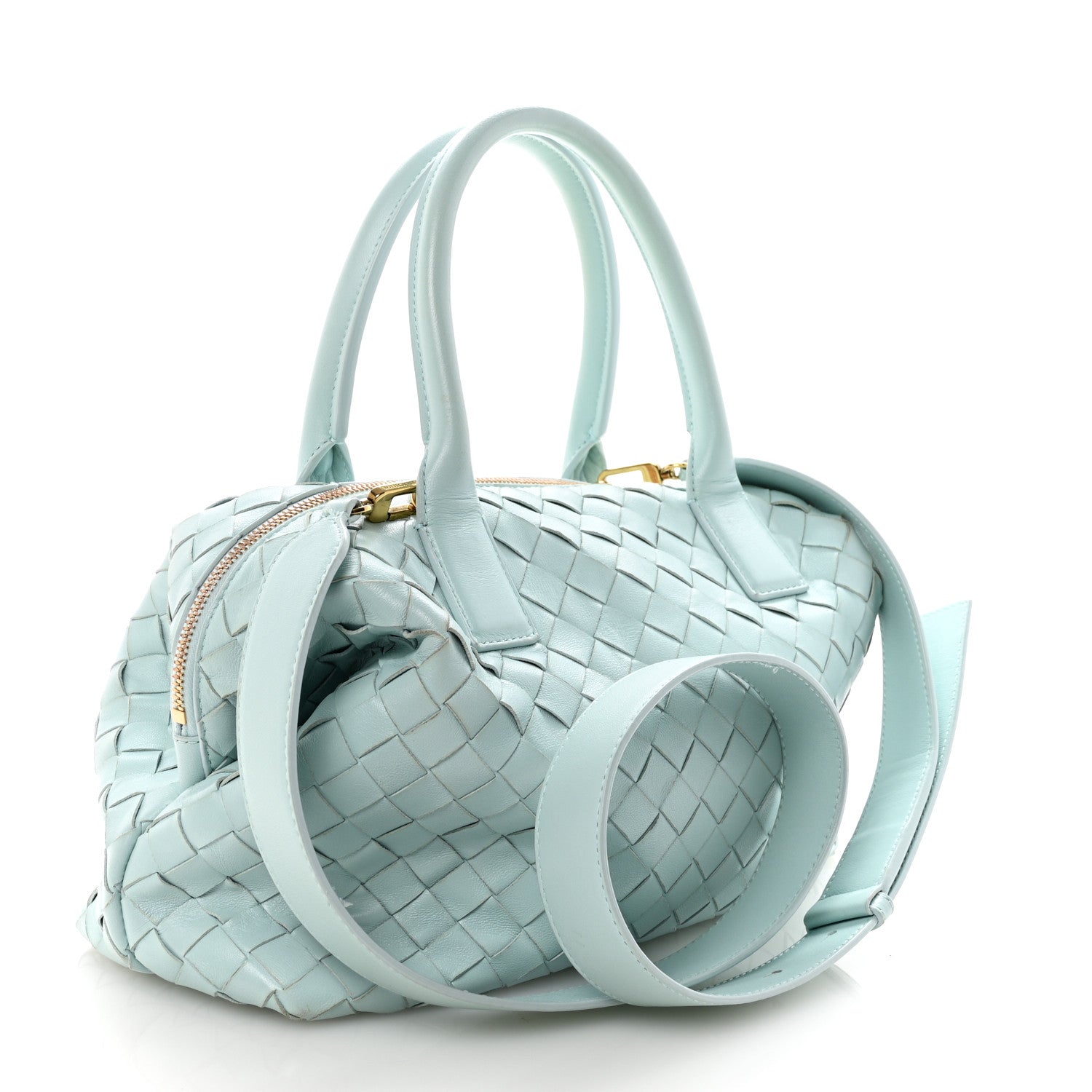 Bottega Veneta Nappa Intrecciato Bauletto Teal Washed 3 of 9