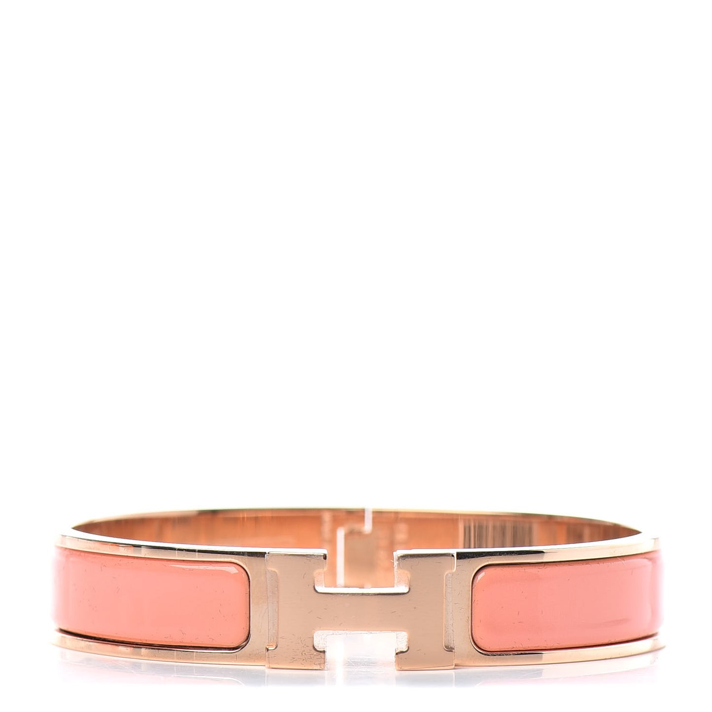 Narrow Enamel Clic Clac H Bracelet GM Rose Florida