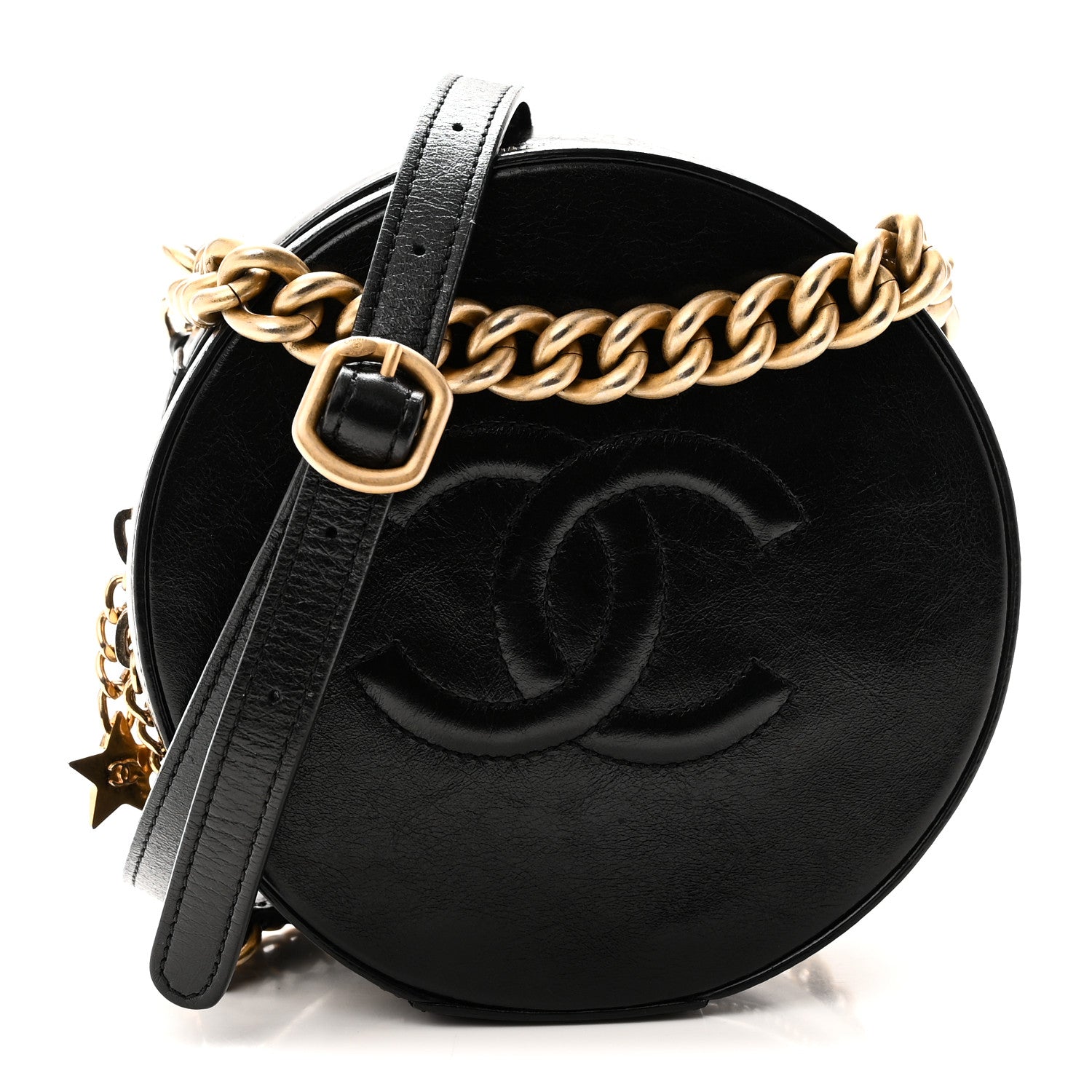 Chanel Glazed Calfskin Round As Earth Evening Bag Black 1 of 10