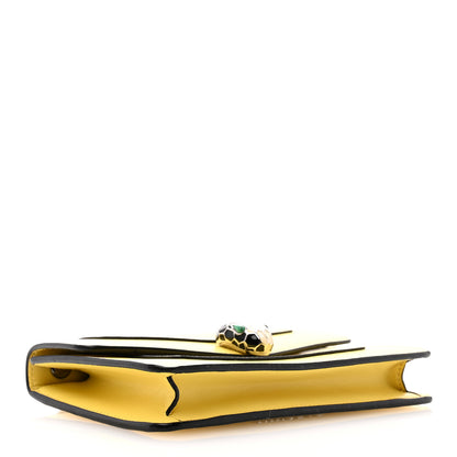 Bulgari Calfskin Mini Serpenti Forever Flap Clutch Yellow 4 of 12