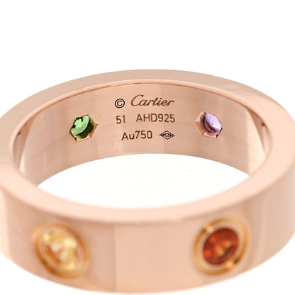 Cartier 18K Pink Gold Sapphire Garnet Amethyst 5.5mm LOVE Ring 51 5.75 4 of 4