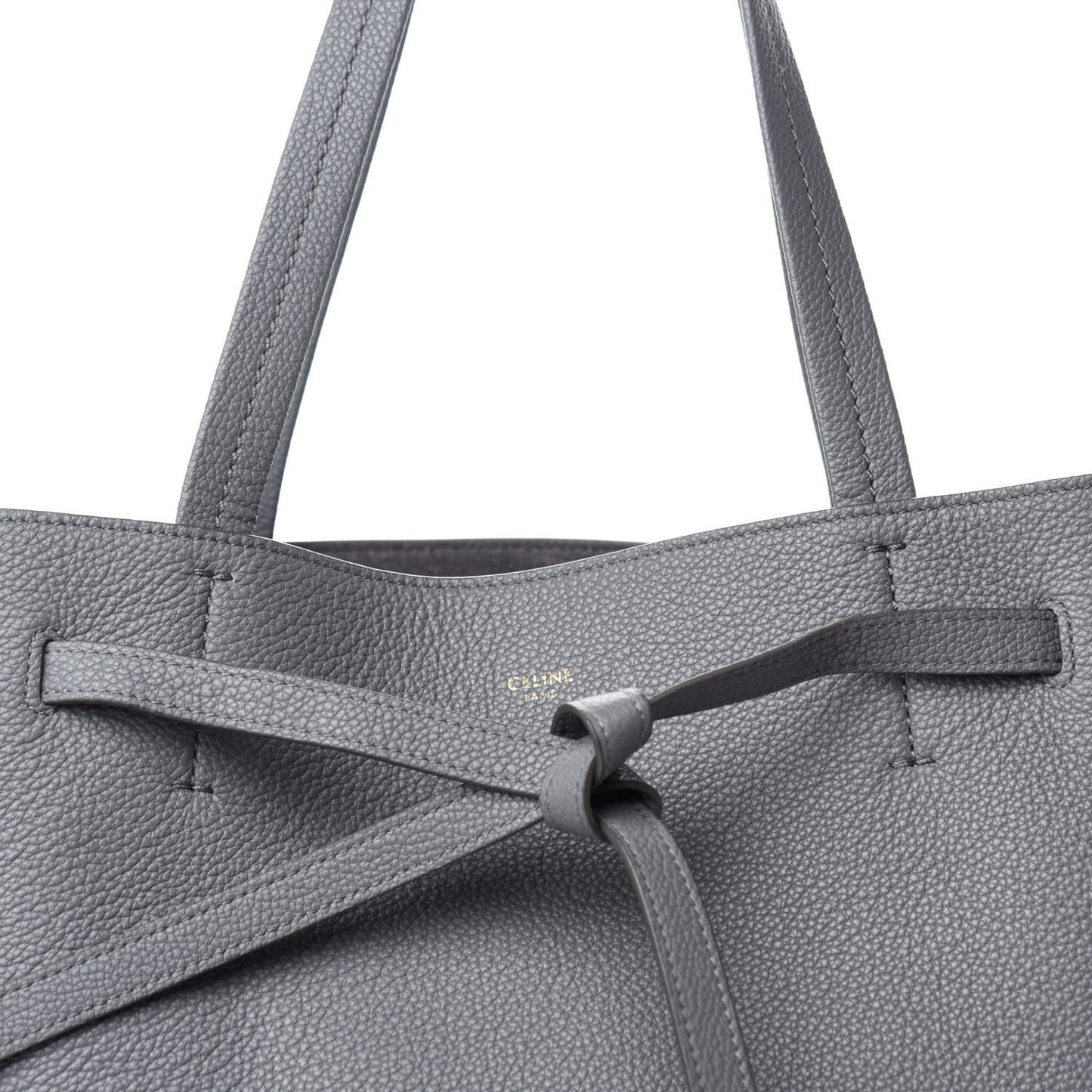 Soft Grained Calfskin Small Belt Cabas Grey