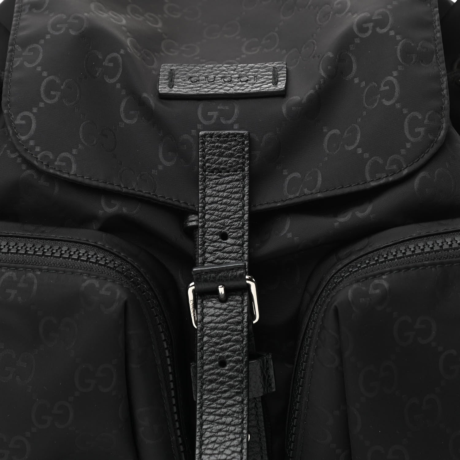 Gucci Nylon Monogram Small Single Buckle Backpack Black 8 of 10