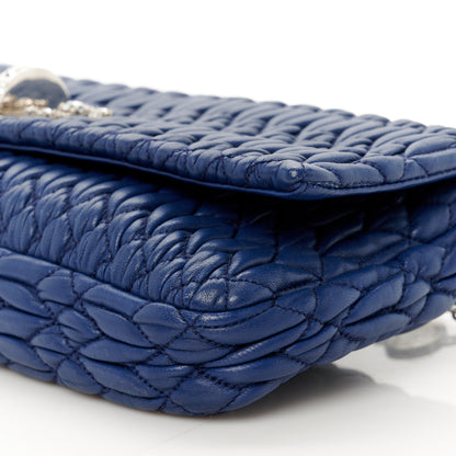 Miu Miu Nappa Matelasse Crystal Flap Clutch Bleuette 12 of 13