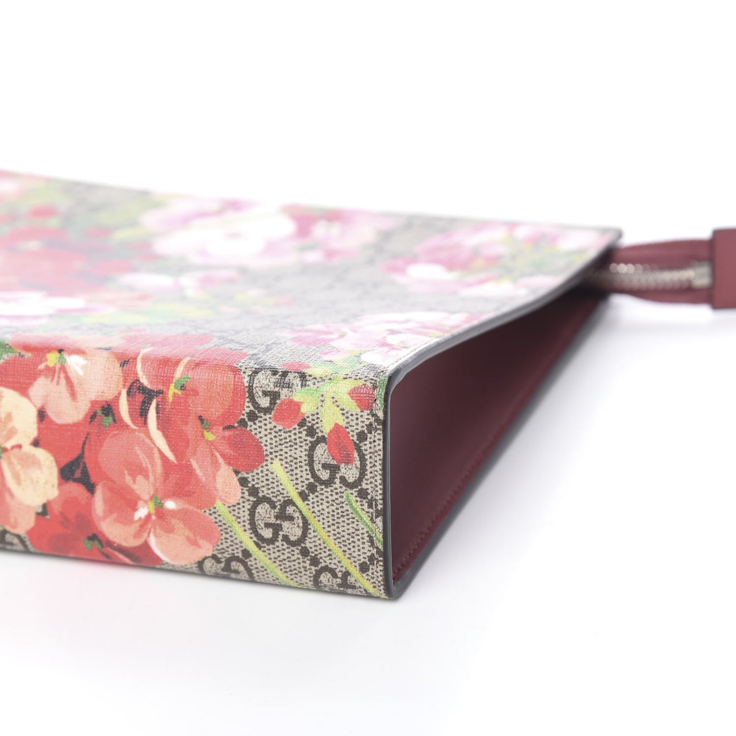 GG Supreme Monogram Blooms Large Cosmetic Case Beige Multicolor Dry Rose
