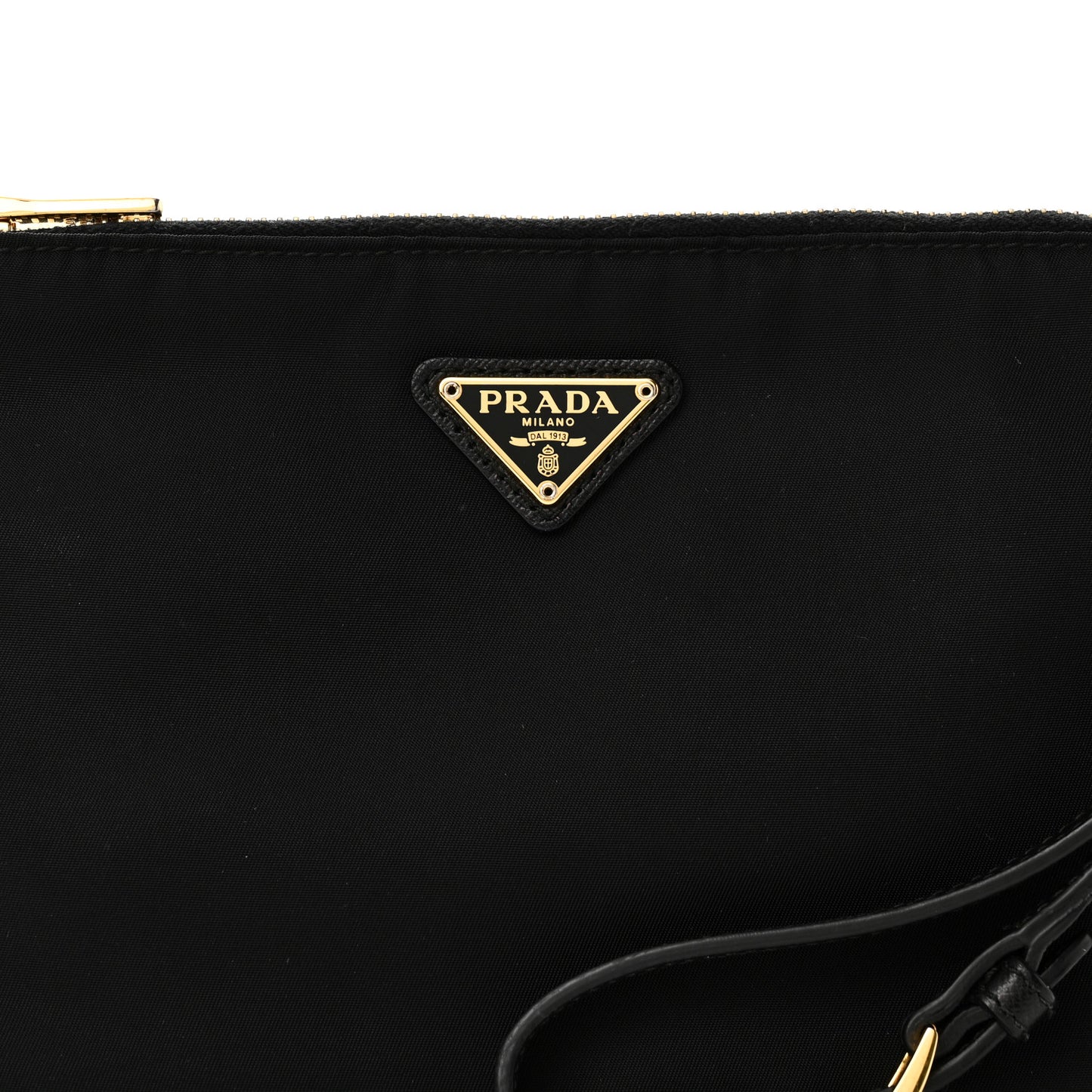 Tessuto Nylon Saffiano Wristlet Black