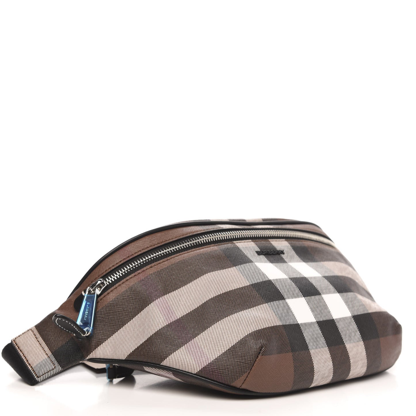 E-canvas Check Bum Bag Dark Birch Brown