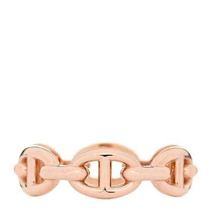Hermes 18K Rose Gold PM Chaine D'Ancre Enchainee Ring 54 6.75 3 of 9