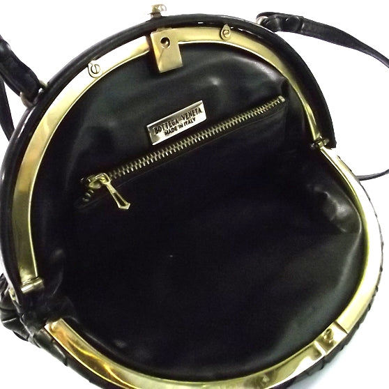 Vintage Woven Small Frame Bag Black