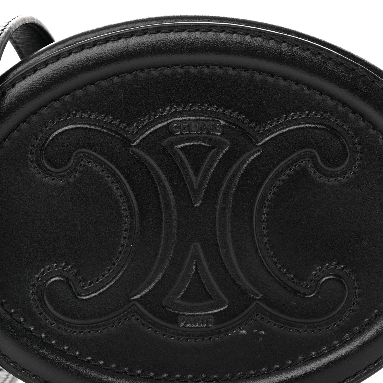 Celine Smooth Calfskin Cuir Triomphe Oval Bag Black 7 of 13