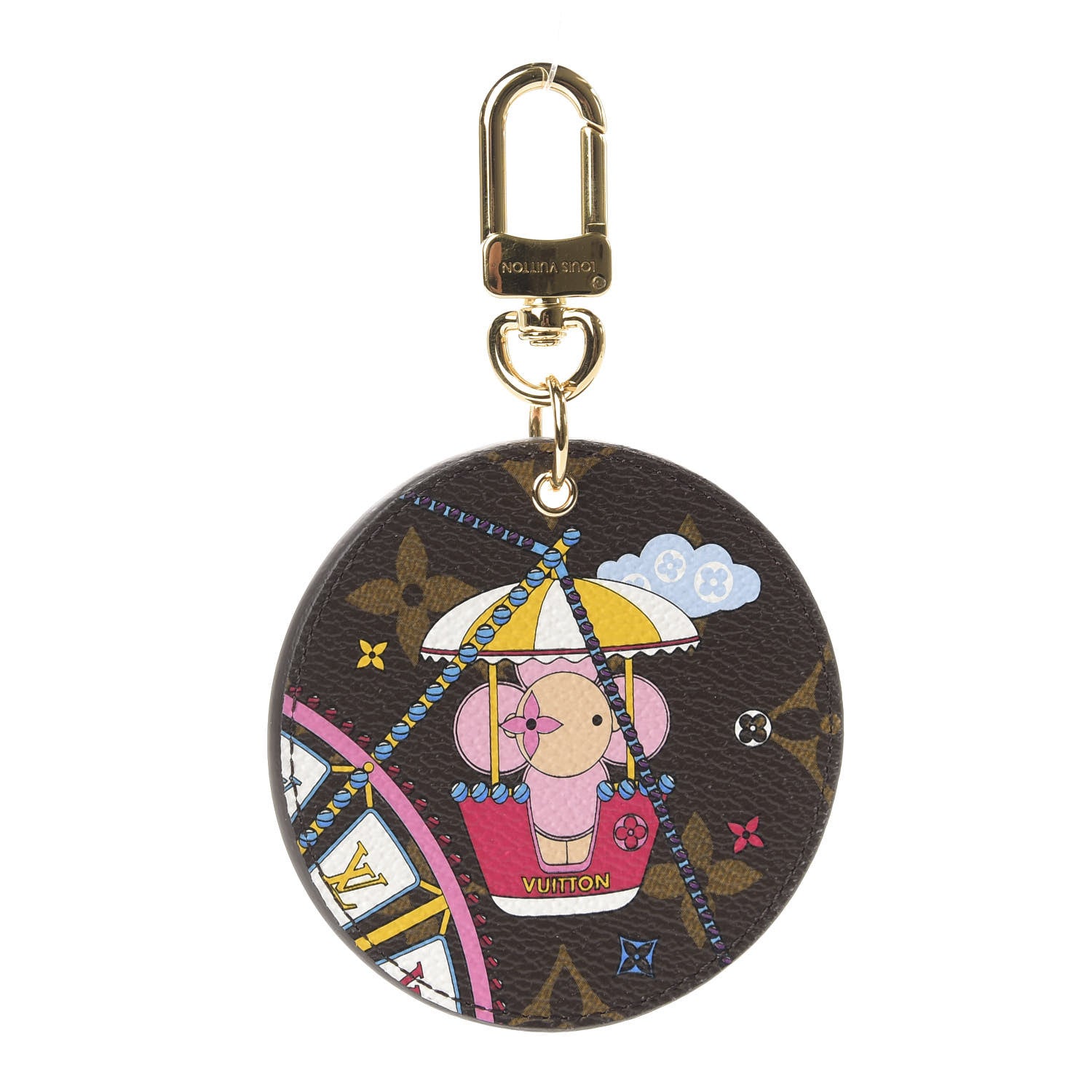 Louis Vuitton Monogram 2020 Christmas Animation Big Wheel Bag Charm Key Ring Rose Ballerine 1 of 4