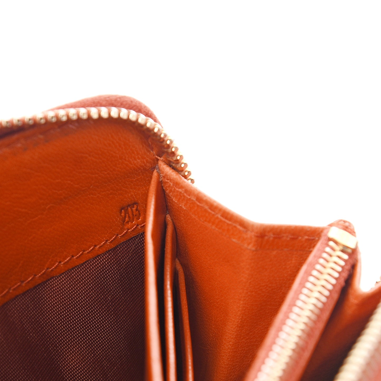Goatskin Chic Zip Around Wallet Papaya