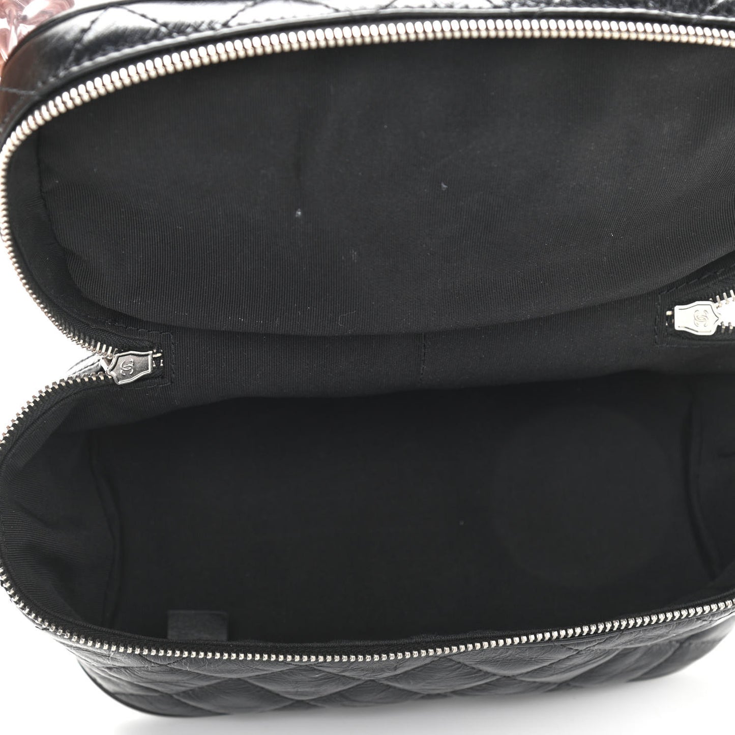 Crumpled Calfskin PVC Quilted Backpack Black