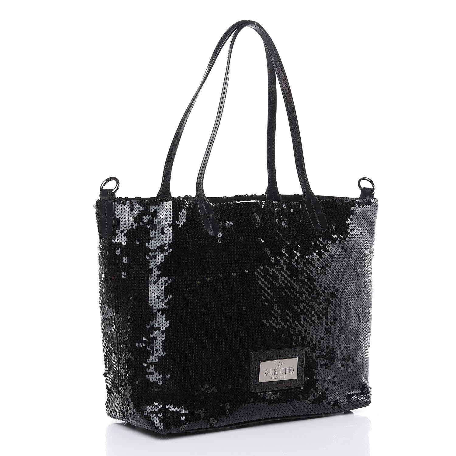 Valentino Garavani Sequin Petale Tote Black 3 of 16