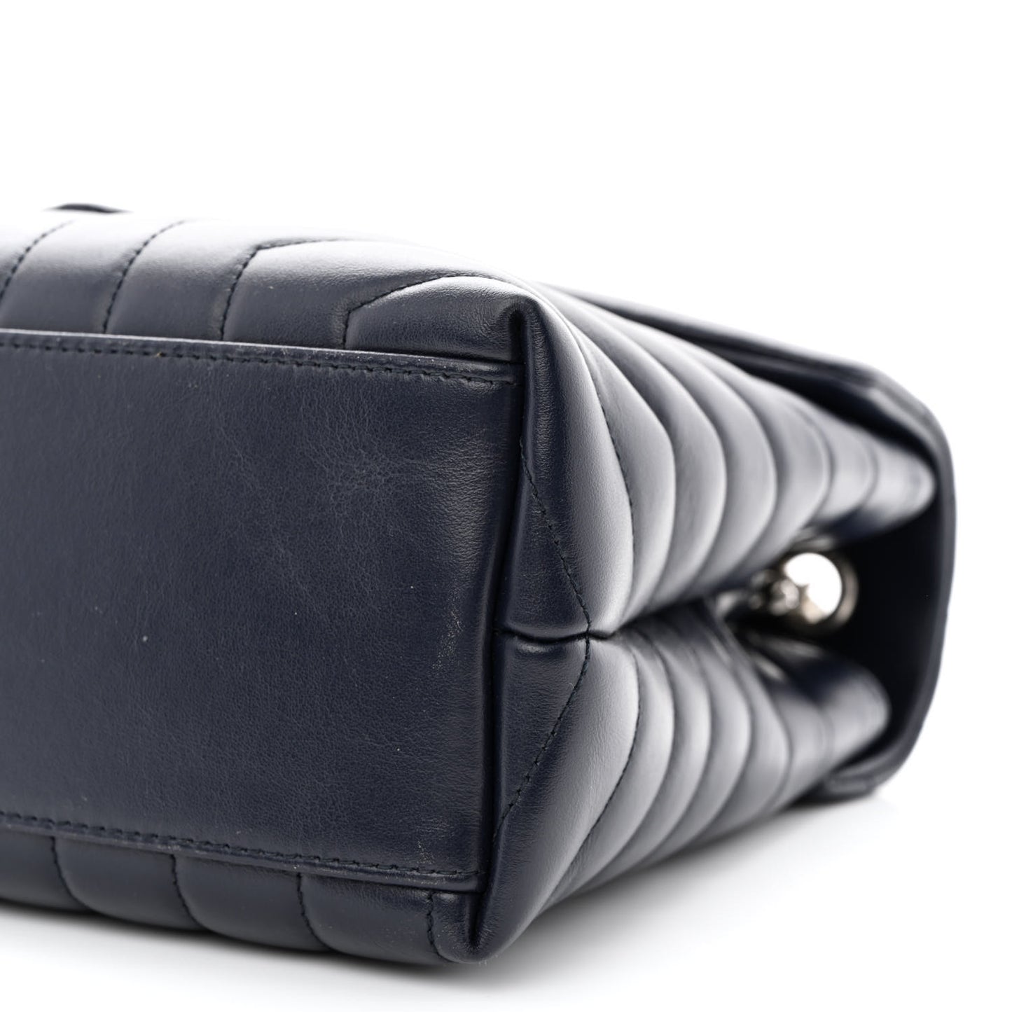 Calfskin Y Quilted Monogram Medium Loulou Chain Satchel Medium Blue