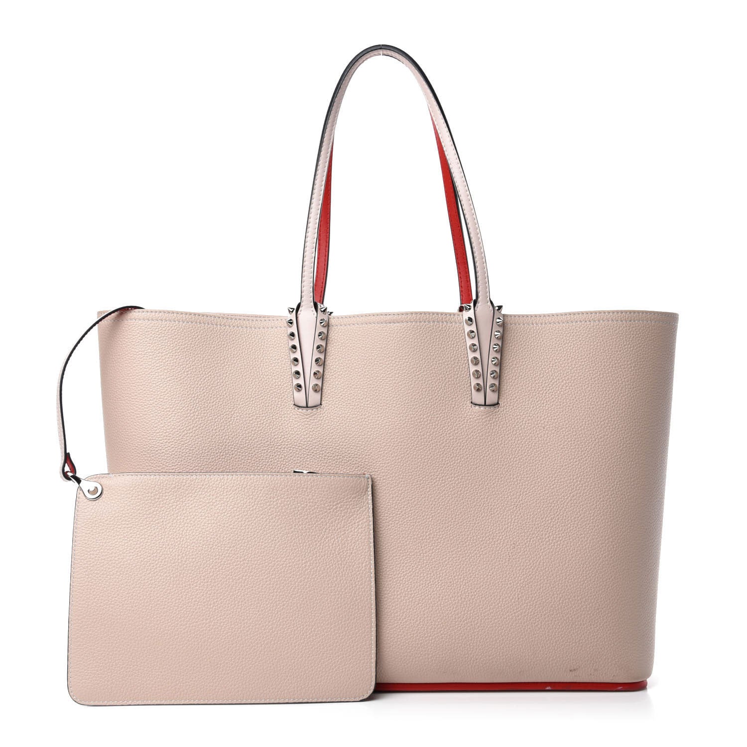 Christian Louboutin Calfskin Spikes East West Cabata Tote Ballerina 1 of 16