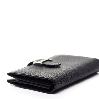 Hermes Chevre Mysore Bearn Card Holder Wallet Black 6 of 11