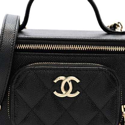 Chanel Caviar Quilted Top Handle Pocket Vanity Case Black 8 of 10