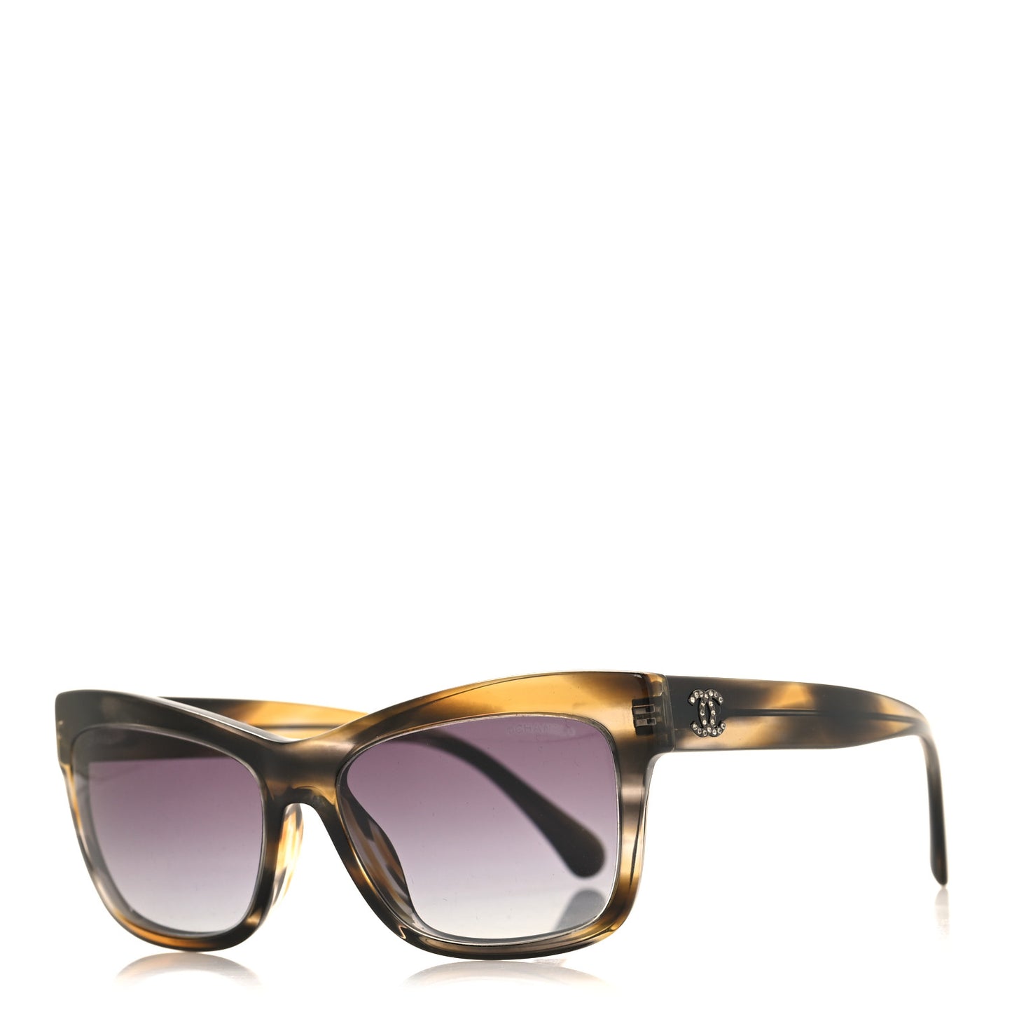 Acetate Crystal CC Rectangle Sunglasses 5496-B-A Tortoise
