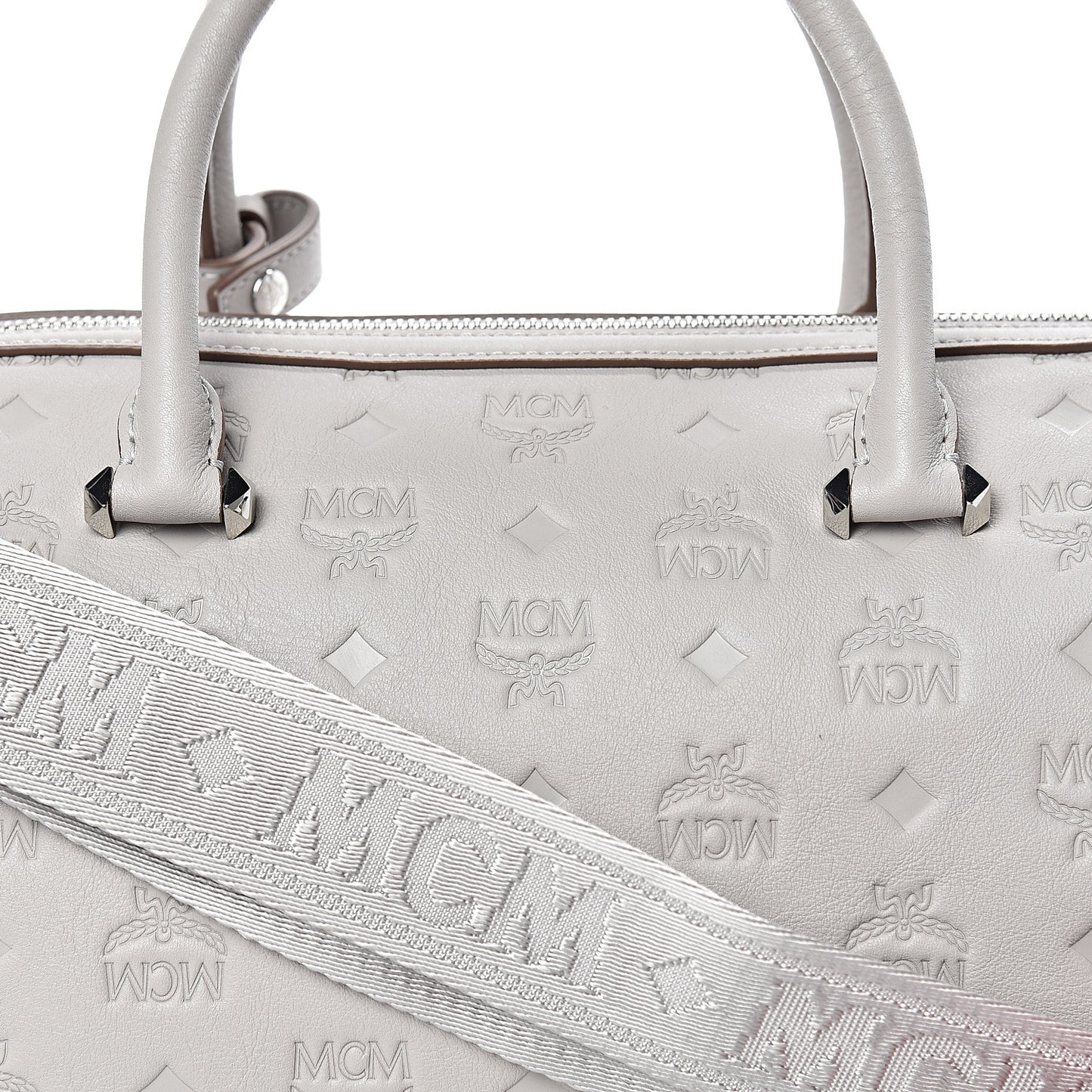 Calfskin Ottomar Monogram Essential Boston Bag Dove