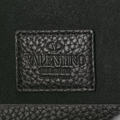 Valentino Garavani Pebbled Calfskin Large Rockstud Envelope Clutch Black 6 of 7