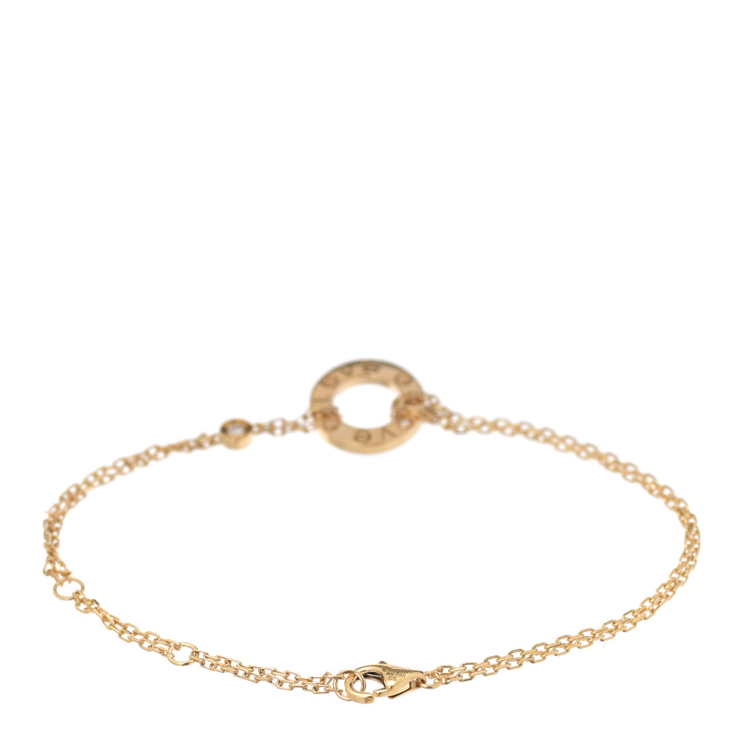 18K Yellow Gold Diamond LOVE Bracelet