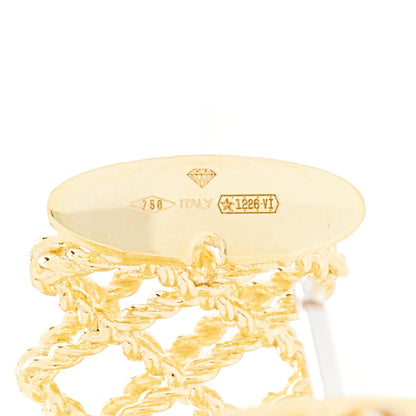 Roberto Coin 18K Yellow Gold Diamond Barocco Three Row Hoop Earrings 4 of 5