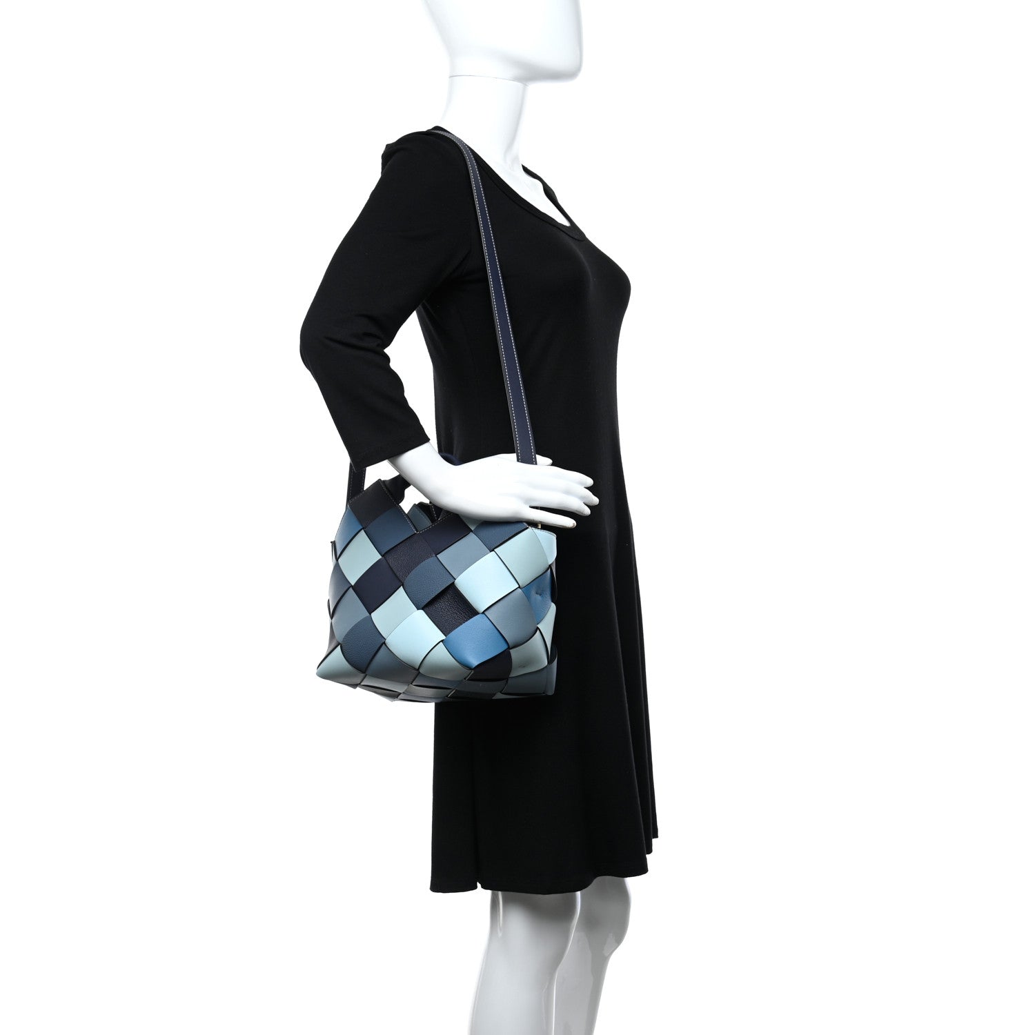 Loewe Calfskin Woven Small The Surplus Collection Basket Bag Steel Crystal 2 of 11