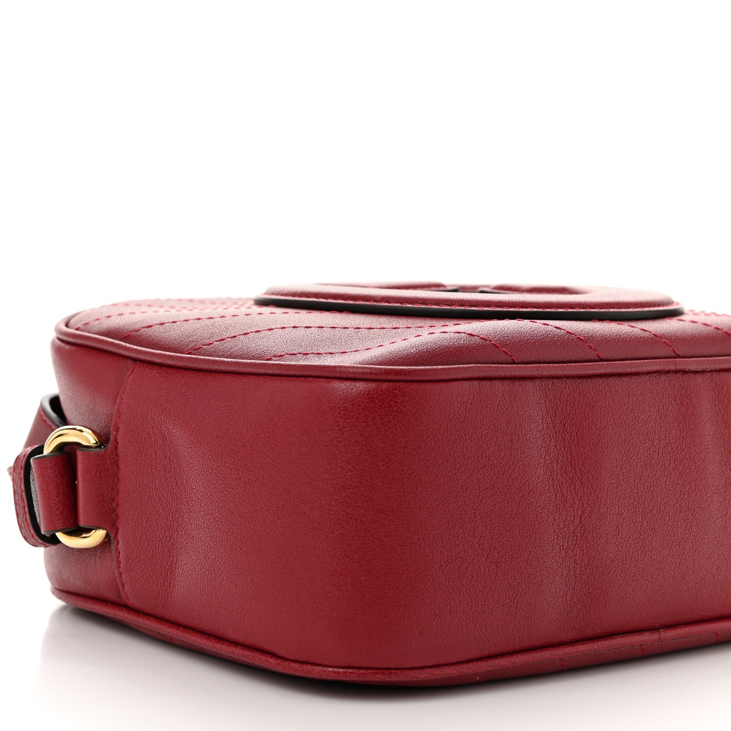 Gucci Sakai Be Green Calfskin Diagonal Stitched Small Blondie Shoulder Bag Rosso 9 of 10