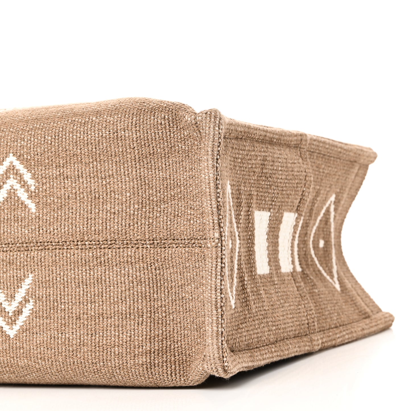 Canvas Calfskin Large Cabas Thais Natural White