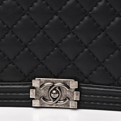 Chanel Lambskin Quilted Large Boy Flap Black 7 of 14