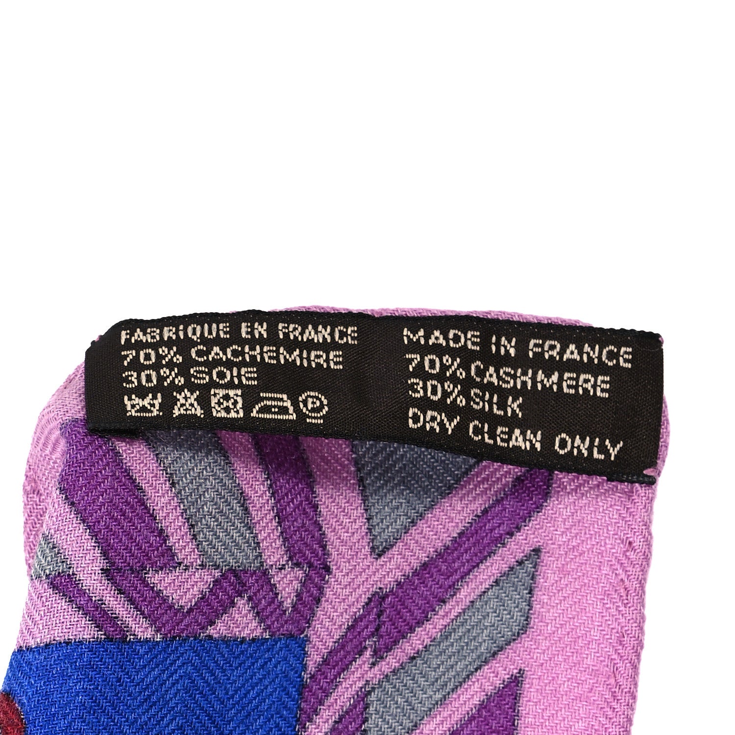Hermes Cashmere Silk Zenobie Reine De Palmyre Shawl 140 Fuchsia Gris Acier Violet 4 of 4