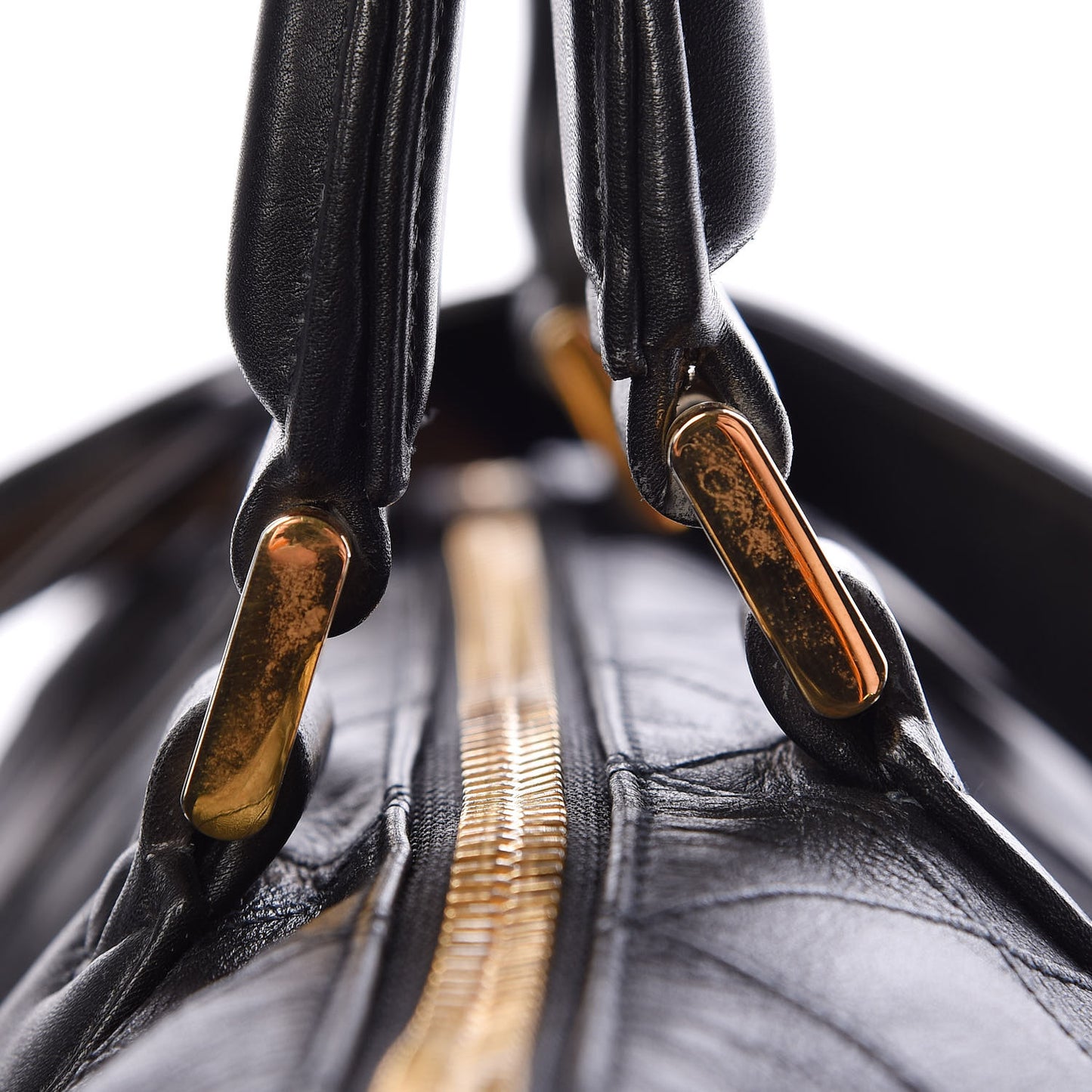 Calfskin Diamond Stitched Duffle Bag Black
