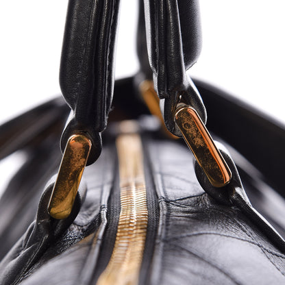 Chanel Calfskin Diamond Stitched Duffle Bag Black 22 of 23