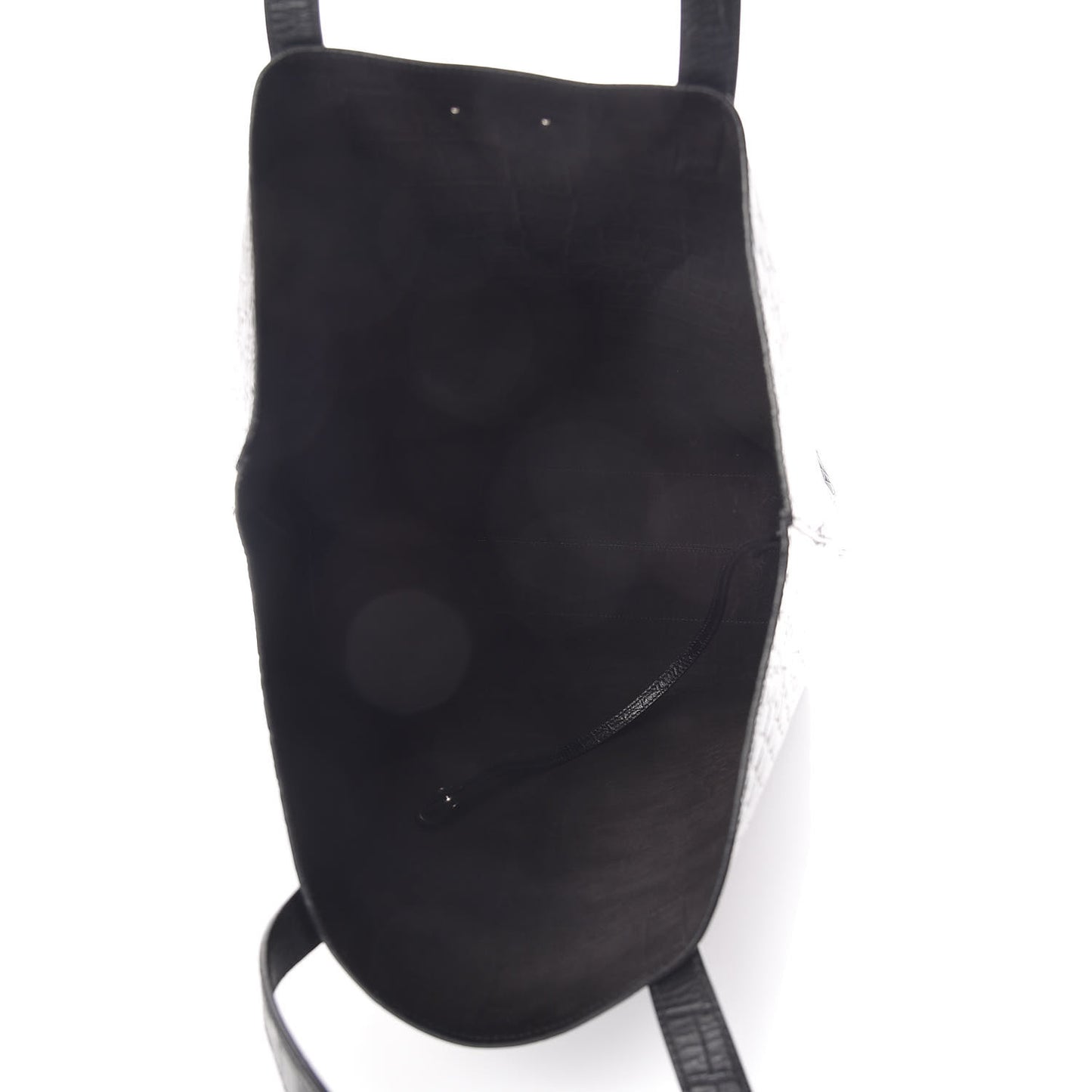 Calfskin Crocodile Embossed Bold Shopper Tote Black