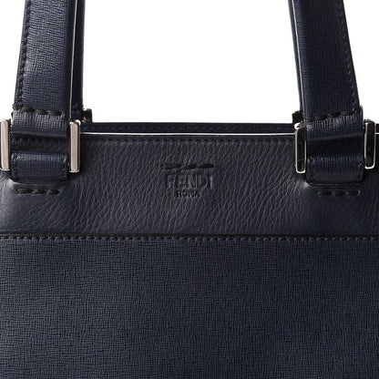 Fendi Vitello Elite Flamingo Shopping Tote Bag Blue Notte 11 of 11