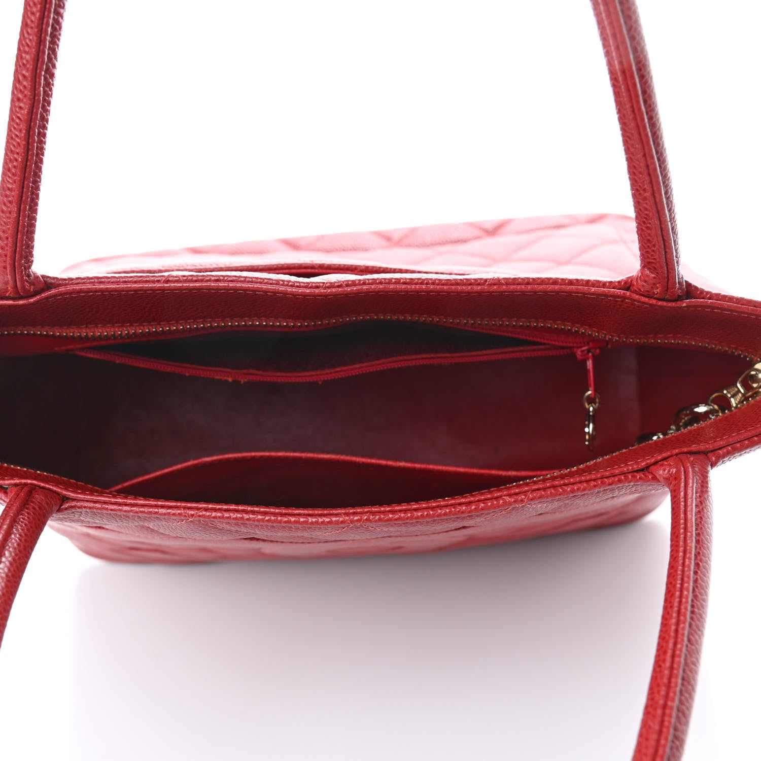 Chanel Caviar Quilted Medallion Tote Red 4 of 4