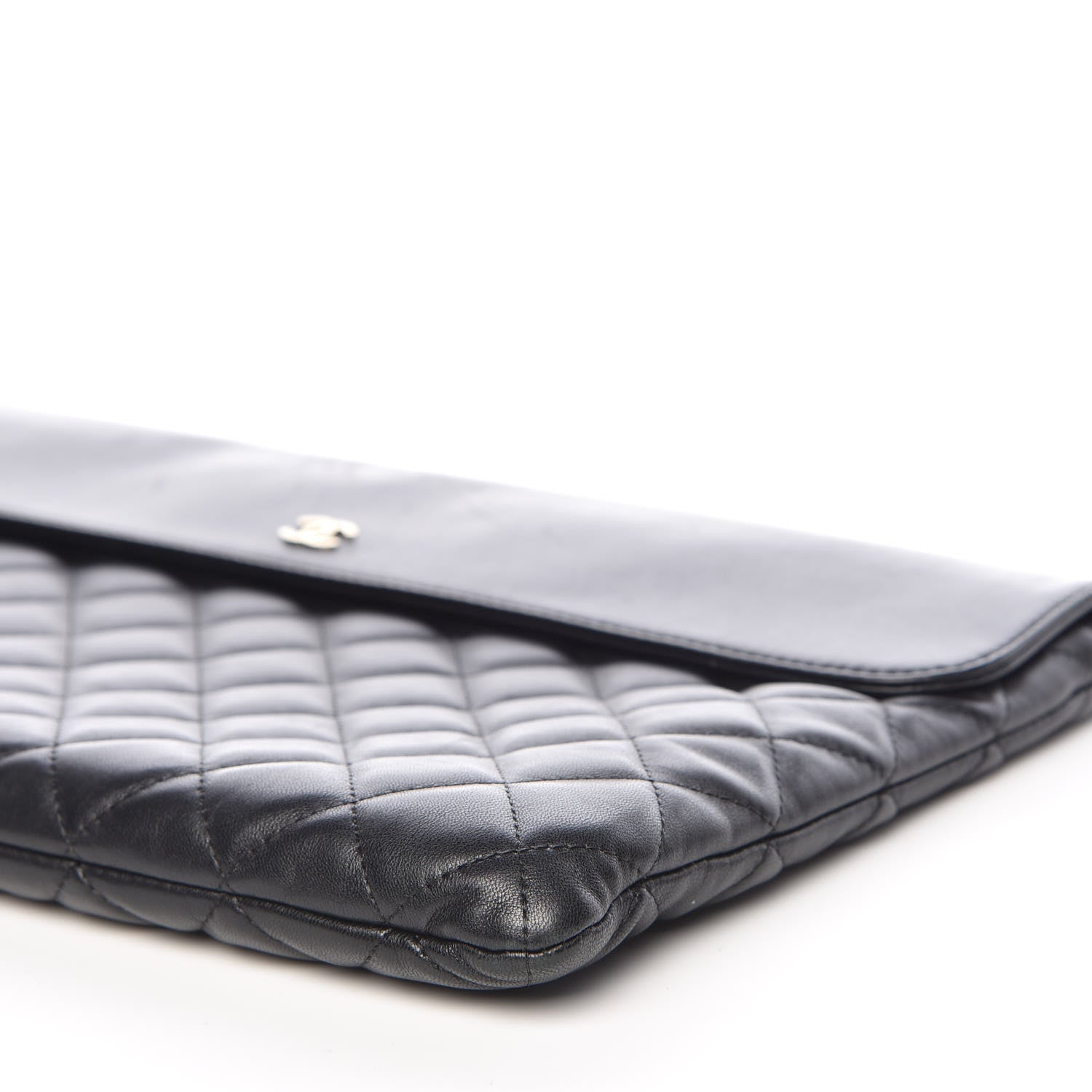 Chanel Lambskin Quilted Large Flap Cosmetic Case Black 6 of 13