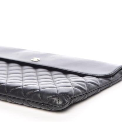 Chanel Lambskin Quilted Large Flap Cosmetic Case Black 6 of 13