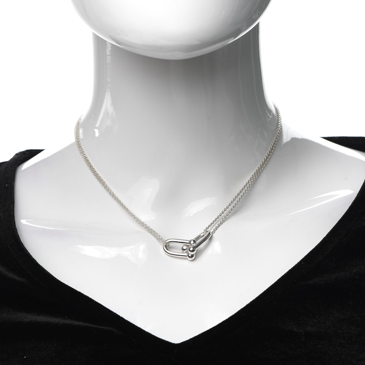Sterling Silver Double HardWear Link Pendant Necklace