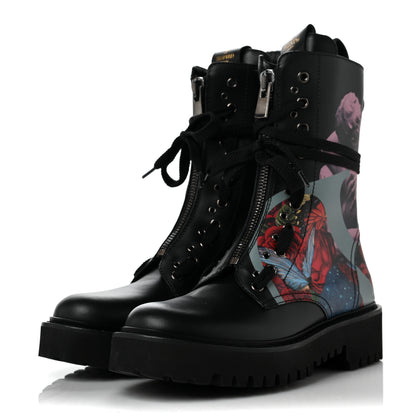 Valentino Garavani X UNDERCOVER Calfskin U Print Combat Boots 36.5 Black 3 of 8