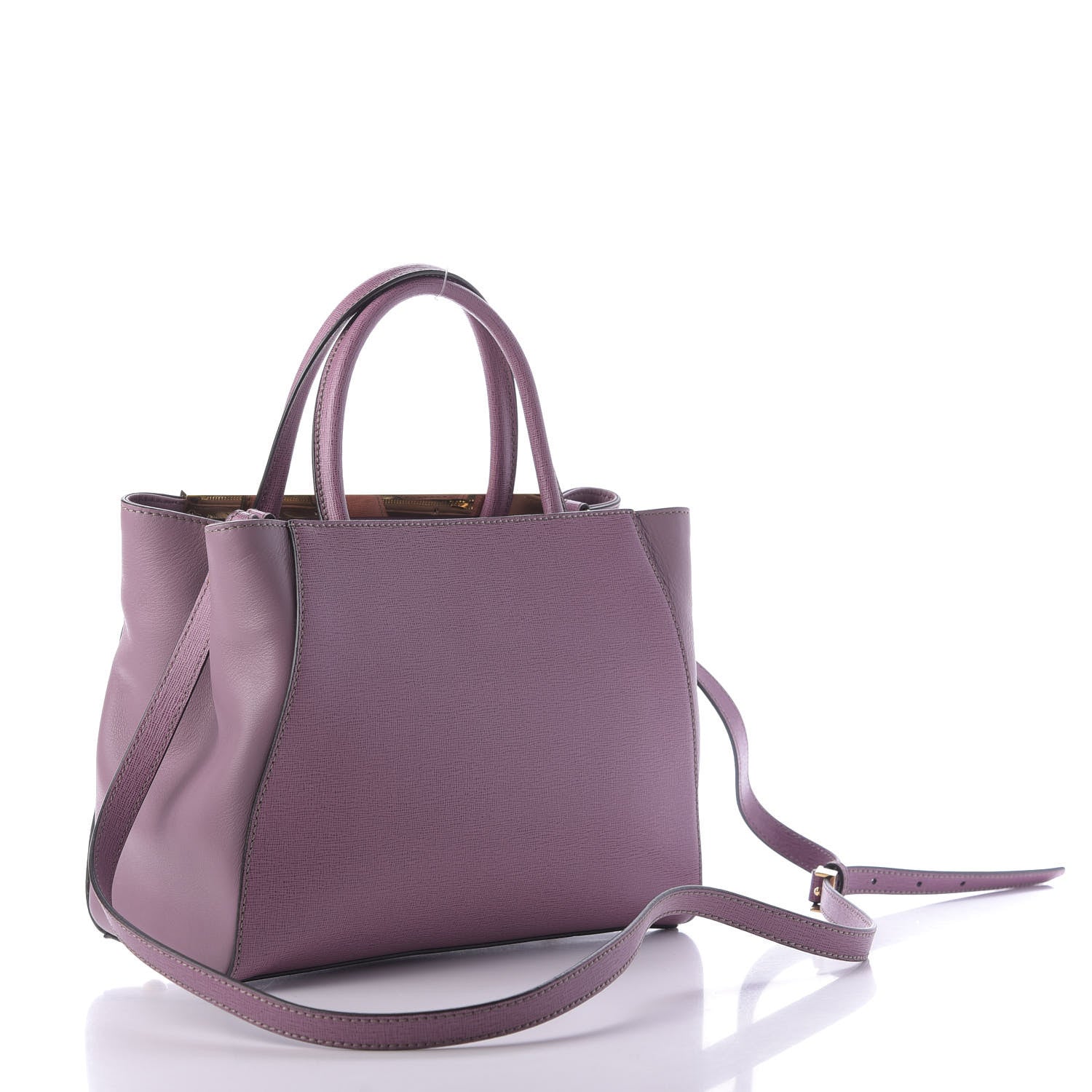 Fendi Vitello Elite Flamingo Petite 2Jours Tote Lilla Glicine 4 of 10