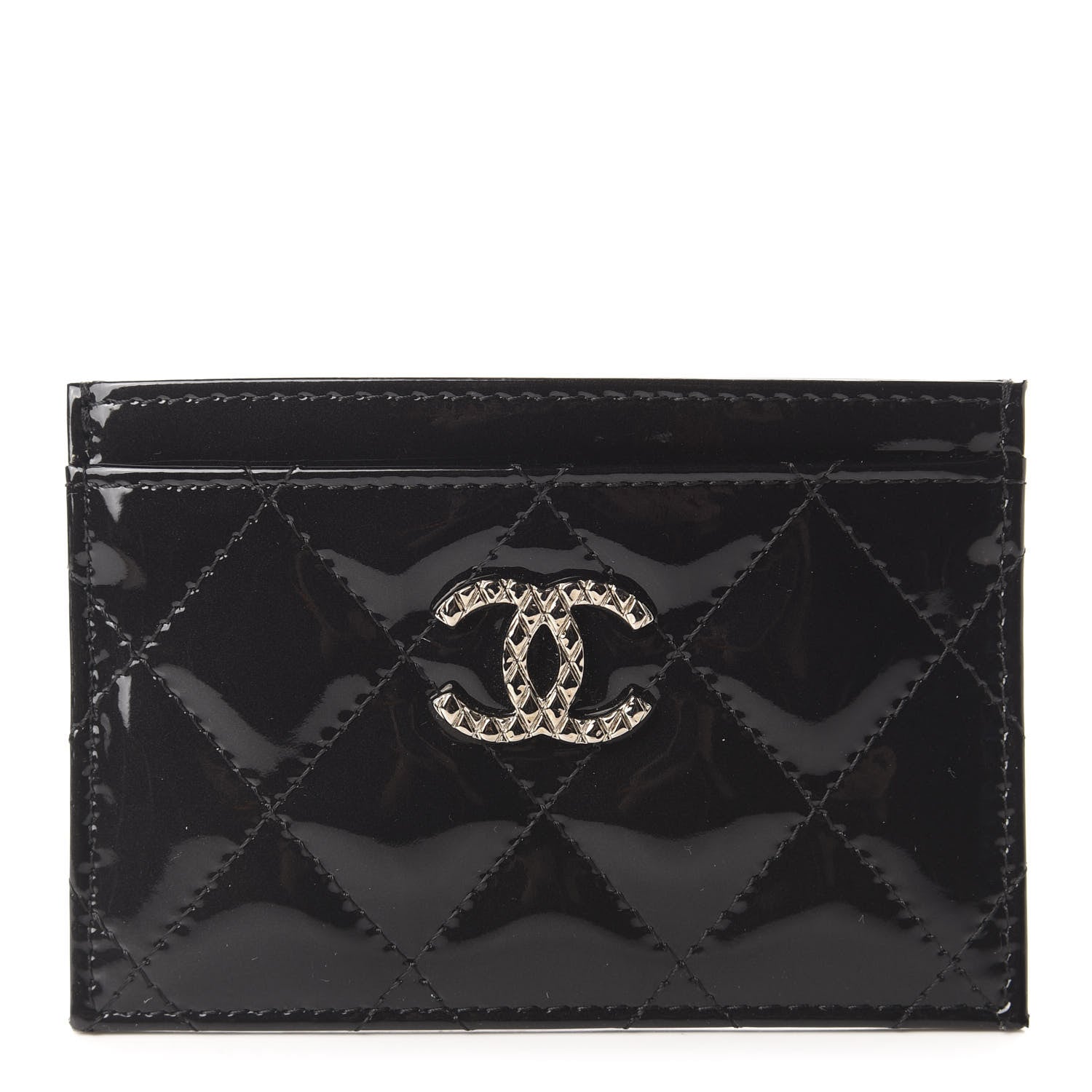 Chanel Patent Quilted Brilliant Card Holder Black 1 of 9