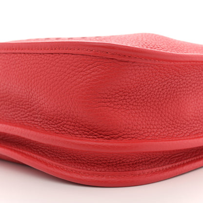 Hermes Taurillon Clemence EVELYNE III PM Rouge Tomate 10 of 11