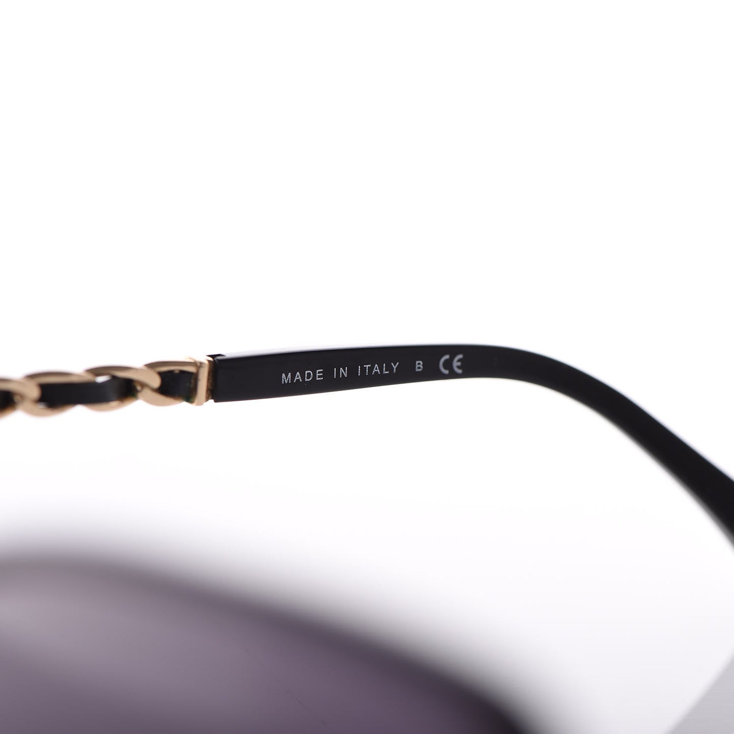 Lambskin Square Chain Sunglasses 5210-Q Black