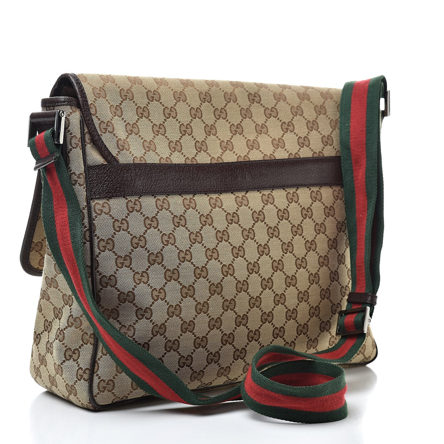Monogram Web Medium Flap Messenger Beige Dark Brown