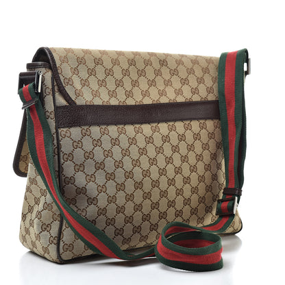 Gucci Monogram Web Medium Flap Messenger Beige Dark Brown 3 of 13