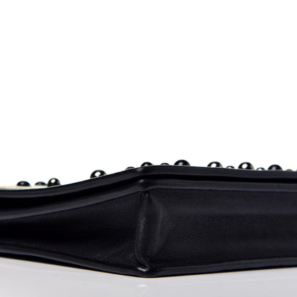 Bottega Veneta Nappa Pearl Embellished Chain Wallet Black 7 of 8